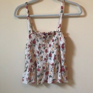 american eagle pink floral top